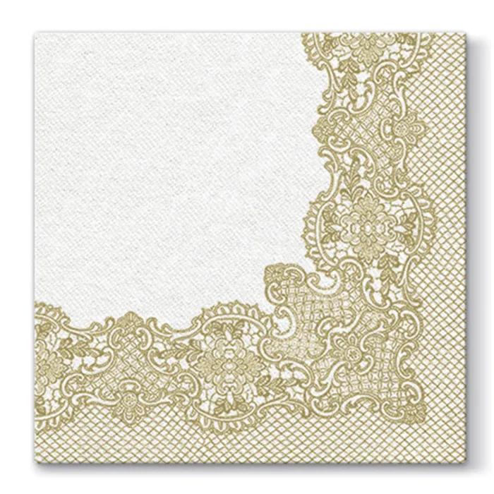 Główne zdjęcie produktu Ubrousky PAW AIRLAID L 40x40cm Royal Lace Gold [50 ks]