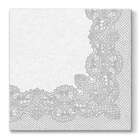 Serwetki PAW AIRLAID L 40 × 40 cm Royal Lace Silver [50 szt.]
