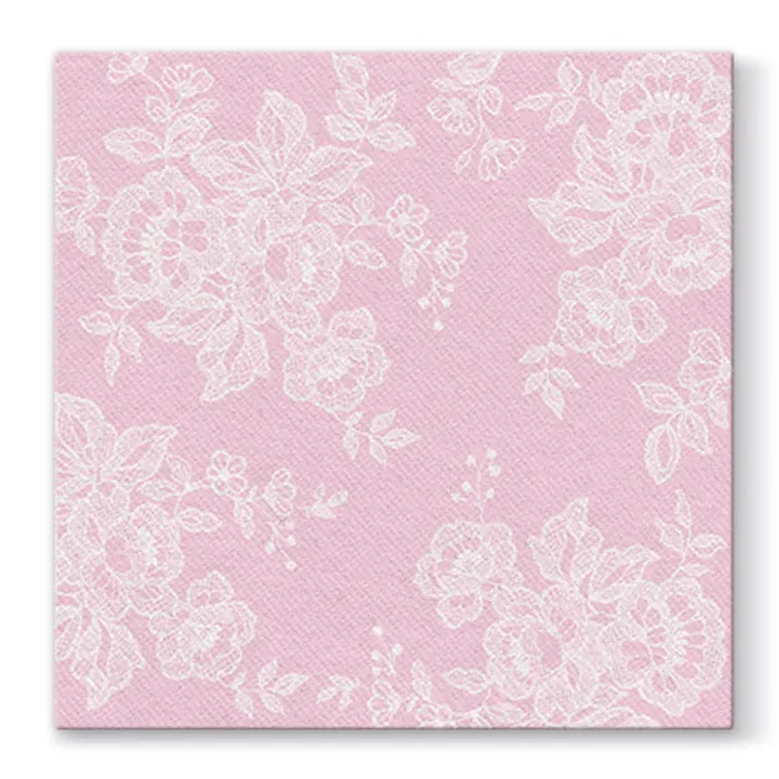Główne zdjęcie produktu Ubrousky PAW AIRLAID L 40x40cm Soft Lace Rosa [50 ks]
