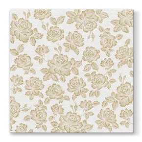 Serwetki PAW AIRLAID L 40 × 40 cm Subtle Roses Gold [50 szt.]