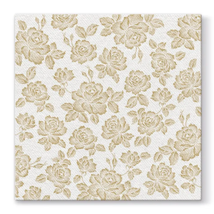 Główne zdjęcie produktu Ubrousky PAW AIRLAID L 40x40cm Subtle Roses Gold [50 ks]