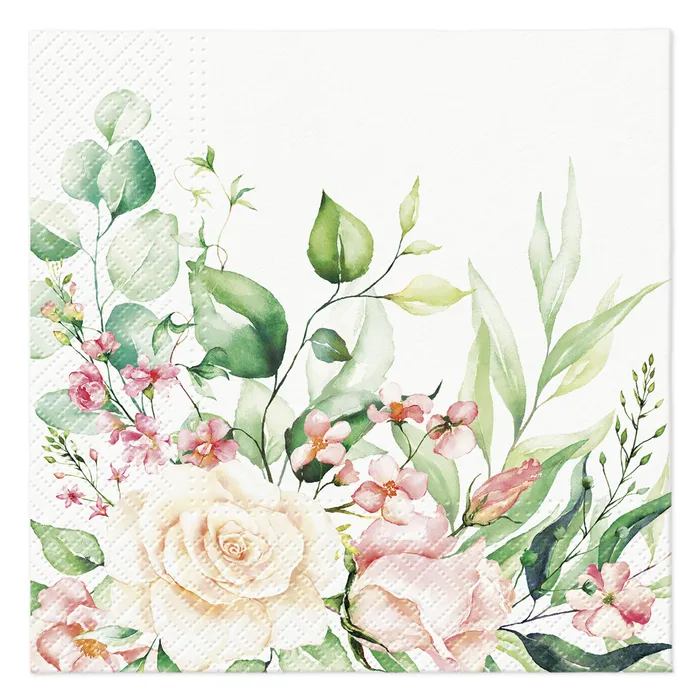 Główne zdjęcie produktu Ubrousky PAW L 33x33cm 3 vrst. Floral Moments [20 ks]