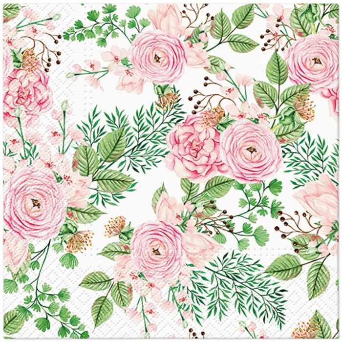 Główne zdjęcie produktu Ubrousky PAW L 33x33cm 3 vrst. Rose hip flowers [20 ks]