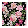 Serwetki PAW L 33x33cm 3 warstwy Roses Glory black [20 szt]