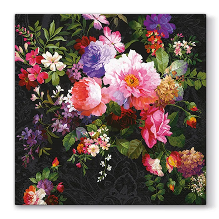 Główne zdjęcie produktu Ubrousky PAW L 33x33cm 3 vrst. Roses on Velvet [20 ks]