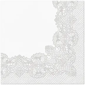 Serwetki PAW L 33x33cm 3 warstwy Royal Lace Frame Silver [20 szt]