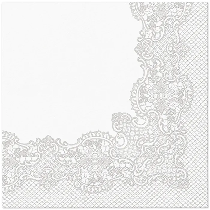 Główne zdjęcie produktu Ubrousky PAW L 33x33cm 3 vrst. Royal Lace Frame Silver [20 ks]