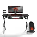 ULTRADESK Biurko dla gracza ACTION V2, 110x59 cm, 75 cm, z podkładką pod mysz XXL, uchwyt na słuchawki i napój
