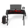 ULTRADESK Biurko dla gracza ACTION V2, 110x59 cm, 75 cm, z podkładką pod mysz XXL, uchwyt na słuchawki i napój