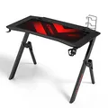 ULTRADESK Biurko dla gracza ACTION V2, 110x59 cm, 75 cm, z podkładką pod mysz XXL, uchwyt na słuchawki i napój