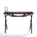 ULTRADESK Biurko dla gracza ACTION V2, 110x59 cm, 75 cm, z podkładką pod mysz XXL, uchwyt na słuchawki i napój