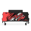 ULTRADESK Biurko dla gracza ATOMIC, 139x74cm, 76cm, z podwyższeniem na monitor, z podkładką XXL na cały pulpit
