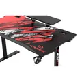 ULTRADESK Biurko dla gracza ATOMIC, 139x74cm, 76cm, z podwyższeniem na monitor, z podkładką XXL na cały pulpit