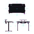 ULTRADESK Biurko dla gracza ATOMIC, 139x74cm, 76cm, z podwyższeniem na monitor, z podkładką XXL na cały pulpit