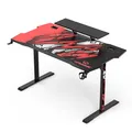 ULTRADESK Biurko dla gracza ATOMIC, 139x74cm, 76cm, z podwyższeniem na monitor, z podkładką XXL na cały pulpit