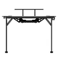 ULTRADESK Biurko dla gracza ATOMIC, 139x74cm, 76cm, z podwyższeniem na monitor, z podkładką XXL na cały pulpit