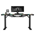 ULTRADESK Biurko dla gracza FORCE - białe, 166x70 cm, 76.5 cm, z podkładką pod mysz XXL, uchwyt na napoje i słuchawki