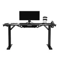 ULTRADESK Biurko dla gracza FORCE - białe, 166x70 cm, 76.5 cm, z podkładką pod mysz XXL, uchwyt na napoje i słuchawki