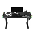 ULTRADESK Biurko dla gracza FORCE - białe, 166x70 cm, 76.5 cm, z podkładką pod mysz XXL, uchwyt na napoje i słuchawki