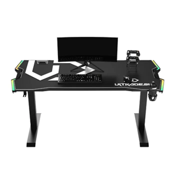 Główne zdjęcie produktu ULTRADESK Herní stůl FORCE - bílý, 166x70 cm, 76.5 cm, s XXL podložkou pod myš, držák slu