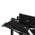 ULTRADESK Biurko dla gracza FORCE - białe, 166x70 cm, 76.5 cm, z podkładką pod mysz XXL, uchwyt na napoje i słuchawki