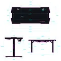 ULTRADESK Biurko dla gracza FORCE - białe, 166x70 cm, 76.5 cm, z podkładką pod mysz XXL, uchwyt na napoje i słuchawki
