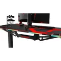 ULTRADESK Biurko dla gracza FORCE - czerwone, 166x70 cm, 76.5 cm, z podkładką pod mysz XXL, uchwyt na napoje i słuchawki