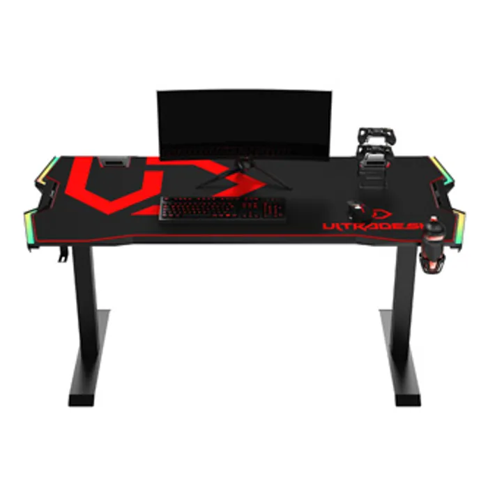 Główne zdjęcie produktu ULTRADESK Herní stůl FORCE - červený, 166x70 cm, 76.5 cm, s XXL podložkou pod myš, držák