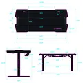 ULTRADESK Biurko dla gracza FORCE - niebieskie, 166x70 cm, 76.5 cm, z podkładką pod mysz XXL, uchwyt na napoje i słuchawki