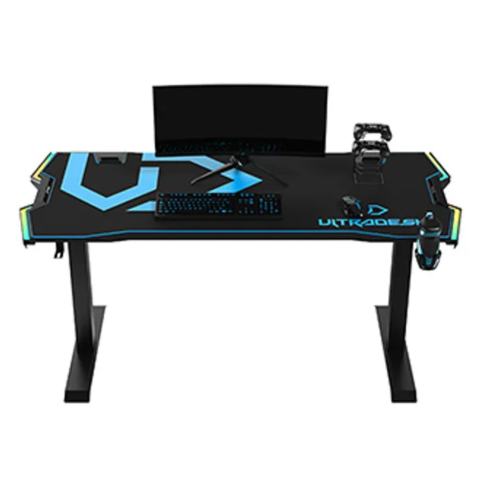 Główne zdjęcie produktu ULTRADESK Herní stůl FORCE - modrý, 166x70 cm, 76.5 cm, s XXL podložkou pod myš, držák sl