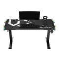 Następne zdjęcie produktu ULTRADESK Biurko dla gracza FORCE - szare, 166x70 cm, 76.5 cm, z podkładką pod mysz XXL, uchwyt na napoje i słuchawki