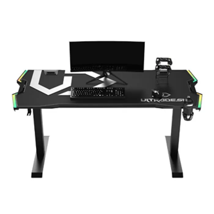 Główne zdjęcie produktu ULTRADESK Herní stůl FORCE - šedý, 166x70 cm, 76.5 cm, s XXL podložkou pod myš, držák slu