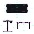 ULTRADESK Biurko dla gracza FORCE - szare, 166x70 cm, 76.5 cm, z podkładką pod mysz XXL, uchwyt na napoje i słuchawki
