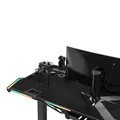 ULTRADESK Biurko dla gracza FORCE - szare, 166x70 cm, 76.5 cm, z podkładką pod mysz XXL, uchwyt na napoje i słuchawki