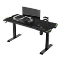 ULTRADESK Biurko dla gracza FORCE - szare, 166x70 cm, 76.5 cm, z podkładką pod mysz XXL, uchwyt na napoje i słuchawki