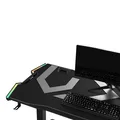 ULTRADESK Biurko dla gracza FORCE - szare, 166x70 cm, 76.5 cm, z podkładką pod mysz XXL, uchwyt na napoje i słuchawki