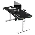ULTRADESK Biurko dla gracza FORCE SNOW - białe, 166x70 cm, 76.5 cm, z podkładką pod mysz XXL, uchwyt na napoje i słuchawki