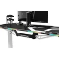 ULTRADESK Biurko dla gracza FORCE SNOW - białe, 166x70 cm, 76.5 cm, z podkładką pod mysz XXL, uchwyt na napoje i słuchawki