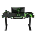 ULTRADESK Biurko dla gracza FORCE - zielone, 166x70 cm, 76.5 cm, z podkładką pod mysz XXL, uchwyt na napoje i słuchawki