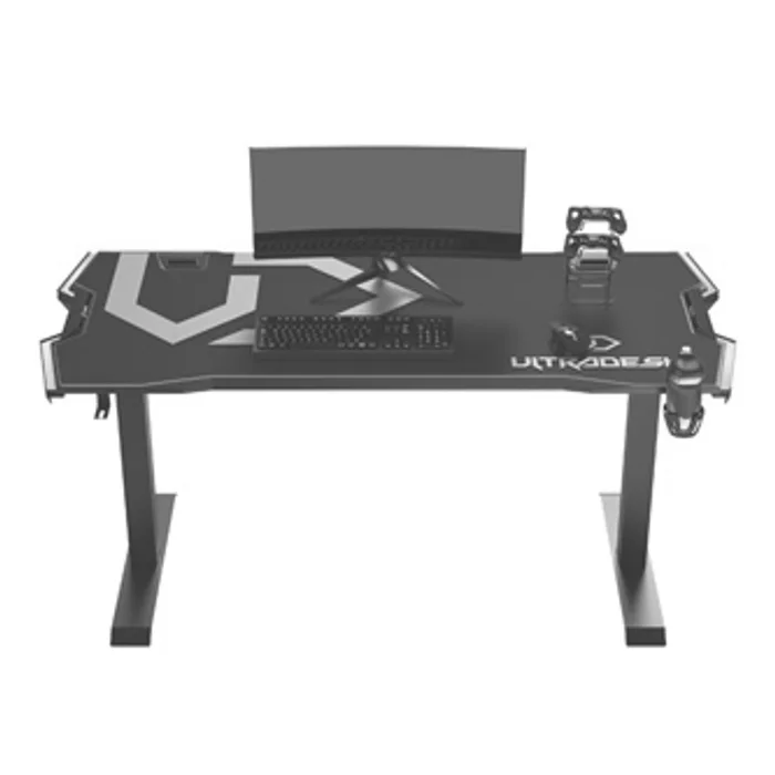 Główne zdjęcie produktu ULTRADESK Herní stůl FORCE - zelený, 166x70 cm, 76.5 cm, s XXL podložkou pod myš, držák s