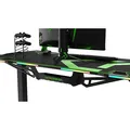 ULTRADESK Biurko dla gracza FORCE - zielone, 166x70 cm, 76.5 cm, z podkładką pod mysz XXL, uchwyt na napoje i słuchawki