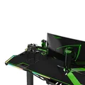 ULTRADESK Biurko dla gracza FORCE - zielone, 166x70 cm, 76.5 cm, z podkładką pod mysz XXL, uchwyt na napoje i słuchawki