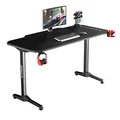 Następne zdjęcie produktu ULTRADESK Biurko dla gracza FRAG - BLACK, 140x66 cm, 76 cm, z podkładką pod mysz, uchwyt na słuchawki i napój