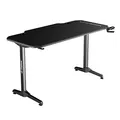 Następne zdjęcie produktu ULTRADESK Biurko dla gracza FRAG - BLACK, 140x66 cm, 76 cm, z podkładką pod mysz, uchwyt na słuchawki i napój