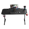 Następne zdjęcie produktu ULTRADESK Biurko dla gracza FRAG - BLACK, 140x66 cm, 76 cm, z podkładką pod mysz, uchwyt na słuchawki i napój