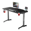ULTRADESK Biurko dla gracza FRAG - BLACK, 140x66 cm, 76 cm, z podkładką pod mysz, uchwyt na słuchawki i napój