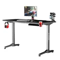 Następne zdjęcie produktu ULTRADESK Biurko dla gracza FRAG - BLACK, 140x66 cm, 76 cm, z podkładką pod mysz, uchwyt na słuchawki i napój