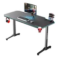 ULTRADESK Biurko dla gracza FRAG - BLUE, 140x66 cm, 76 cm, z podkładką pod mysz, uchwyt na słuchawki i napój