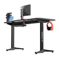 ULTRADESK Biurko dla gracza FRAG - GRAPHITE, 140x66 cm, 76 cm, z podkładką pod mysz, uchwyt na słuchawki i napój