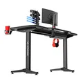 ULTRADESK Biurko dla gracza FRAG - GRAPHITE, 140x66 cm, 76 cm, z podkładką pod mysz, uchwyt na słuchawki i napój